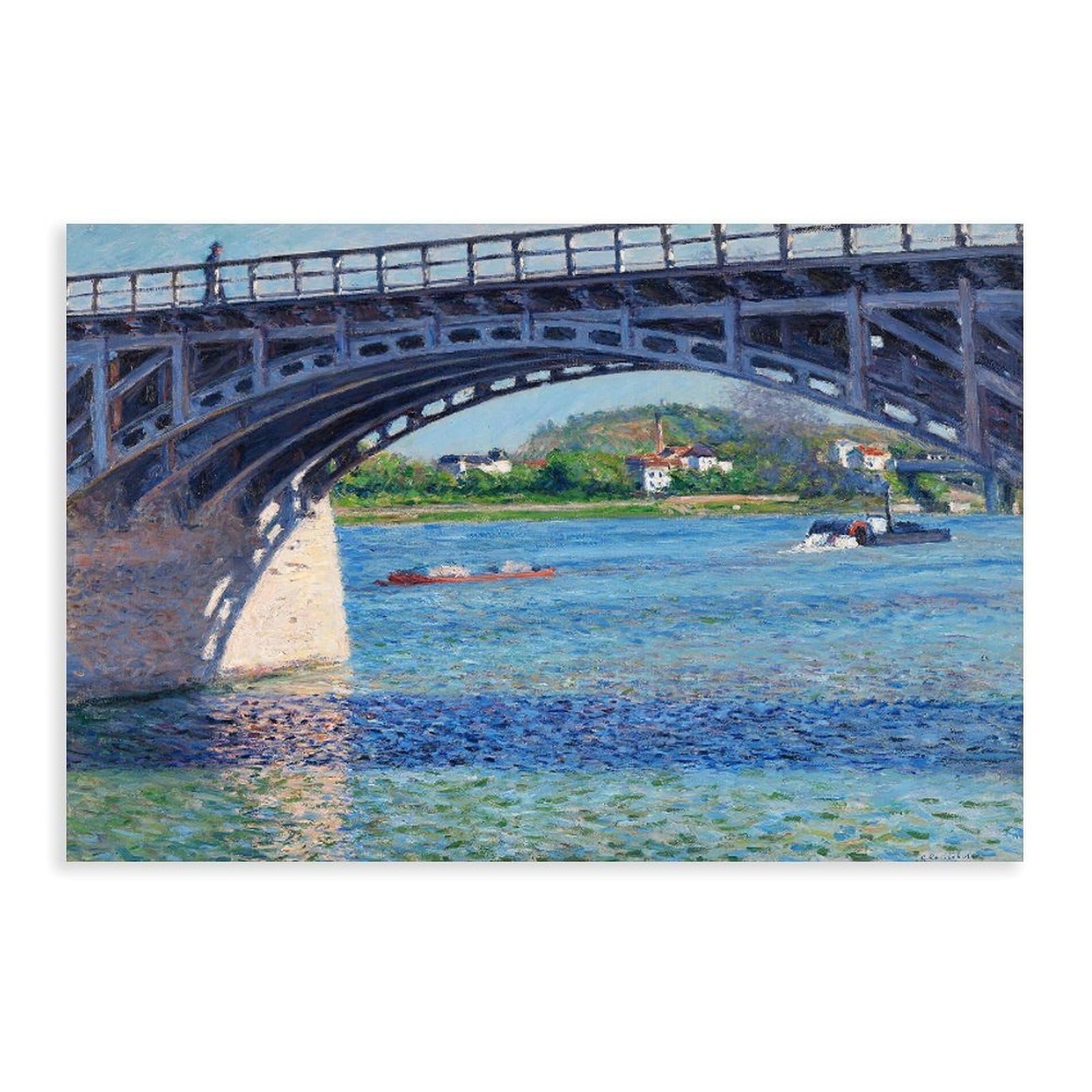 DFJyjFGJJ Gustave Caillebotte, Bridge at Argenteuil And The Seine Poster Print for Teen Boys Room Wall Art Canvas Painting 24" L X 36" W
