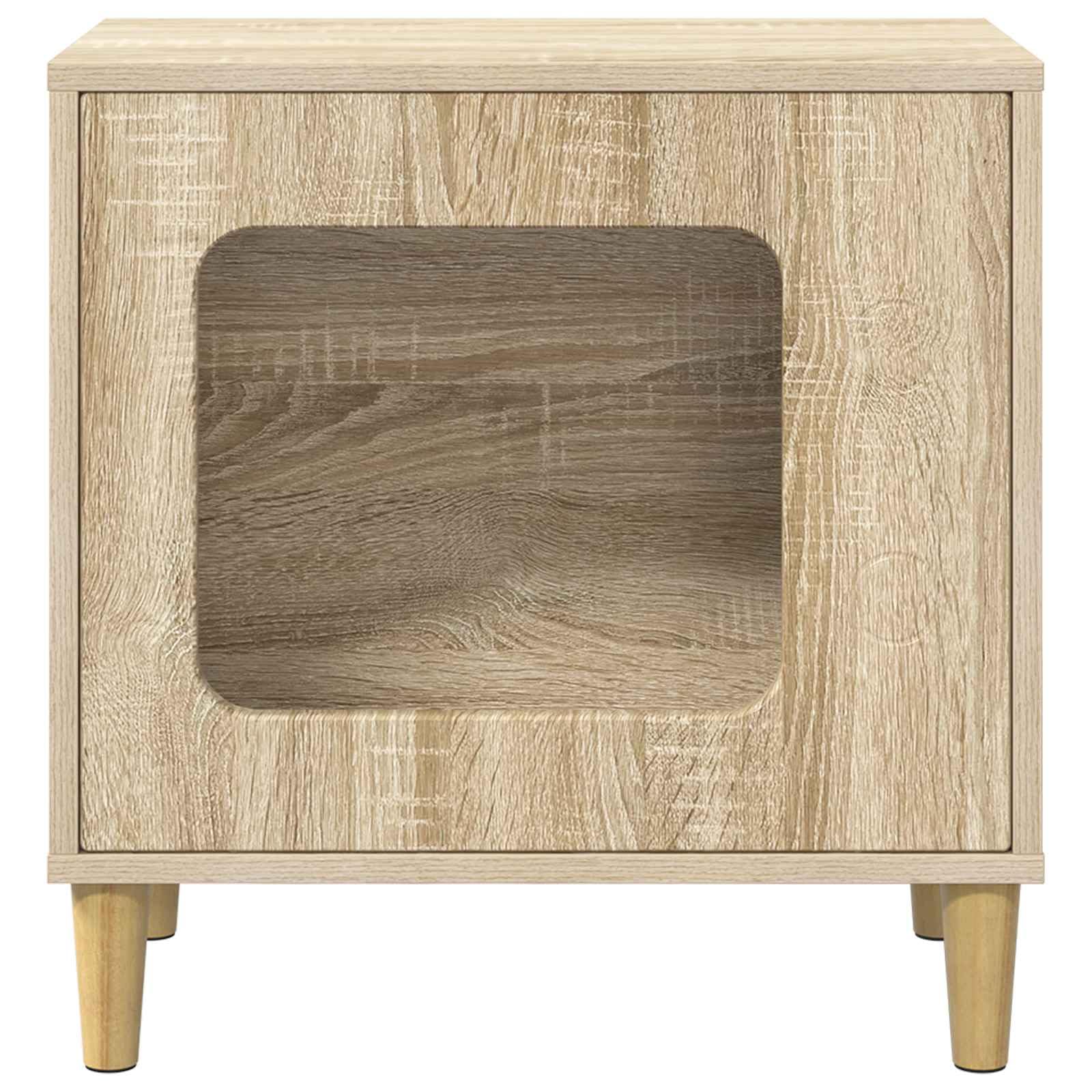 Katzenhaus Sonoma Holzwerkstoff 51 x 30 x 52 cm stabil für Wohnzimmer, Kratzbaum Katze mit Klettern, Kratzbrett, Höhle, Sisal Kratzmöbel, Spielturm Zubehör