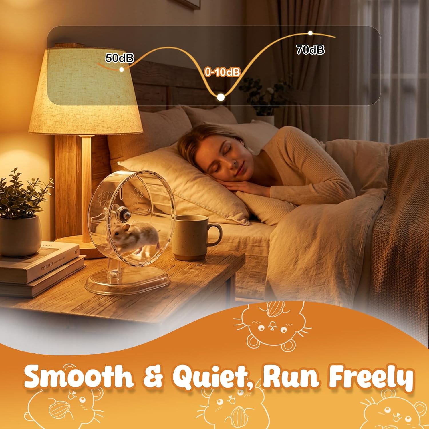 12-in-1 Hamster Cage Accessories Kit for Dwarf & Syrian Hamsters, Silent Exercise Wheel 9.5", Wooden Hideout, Water Bottle, Ceramic Food Bowl, Chew Toys & Small Animal Habitat Starter Set