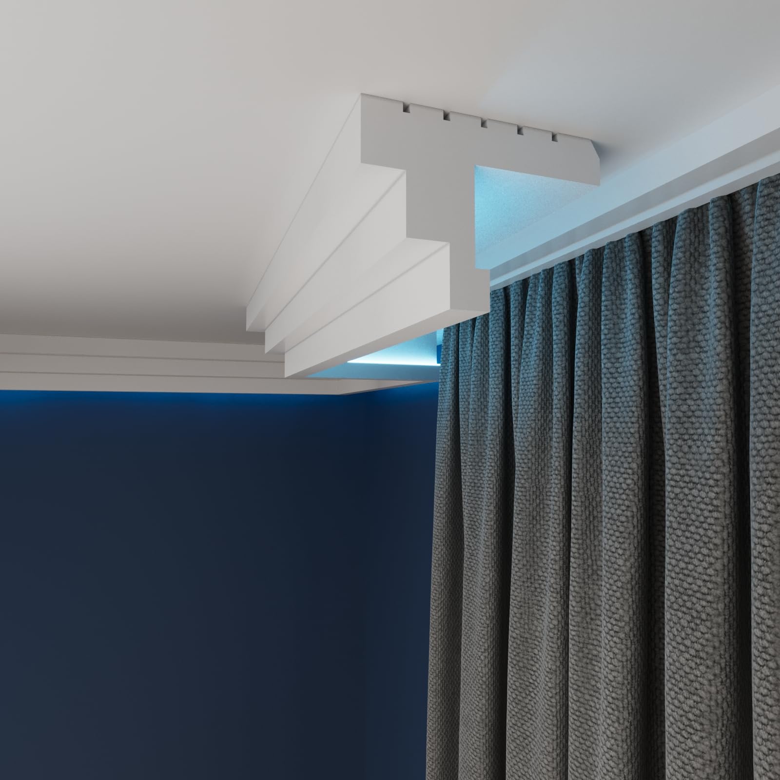 WOLDECOR LED Cornice Coving for Ceilings, Premium Extruded Polystyrene Ceiling Moulding Trim, Lightweight and Paintable Decorative Coving, Durable LED Lighting Coving (WLP20, 6 Meters)
