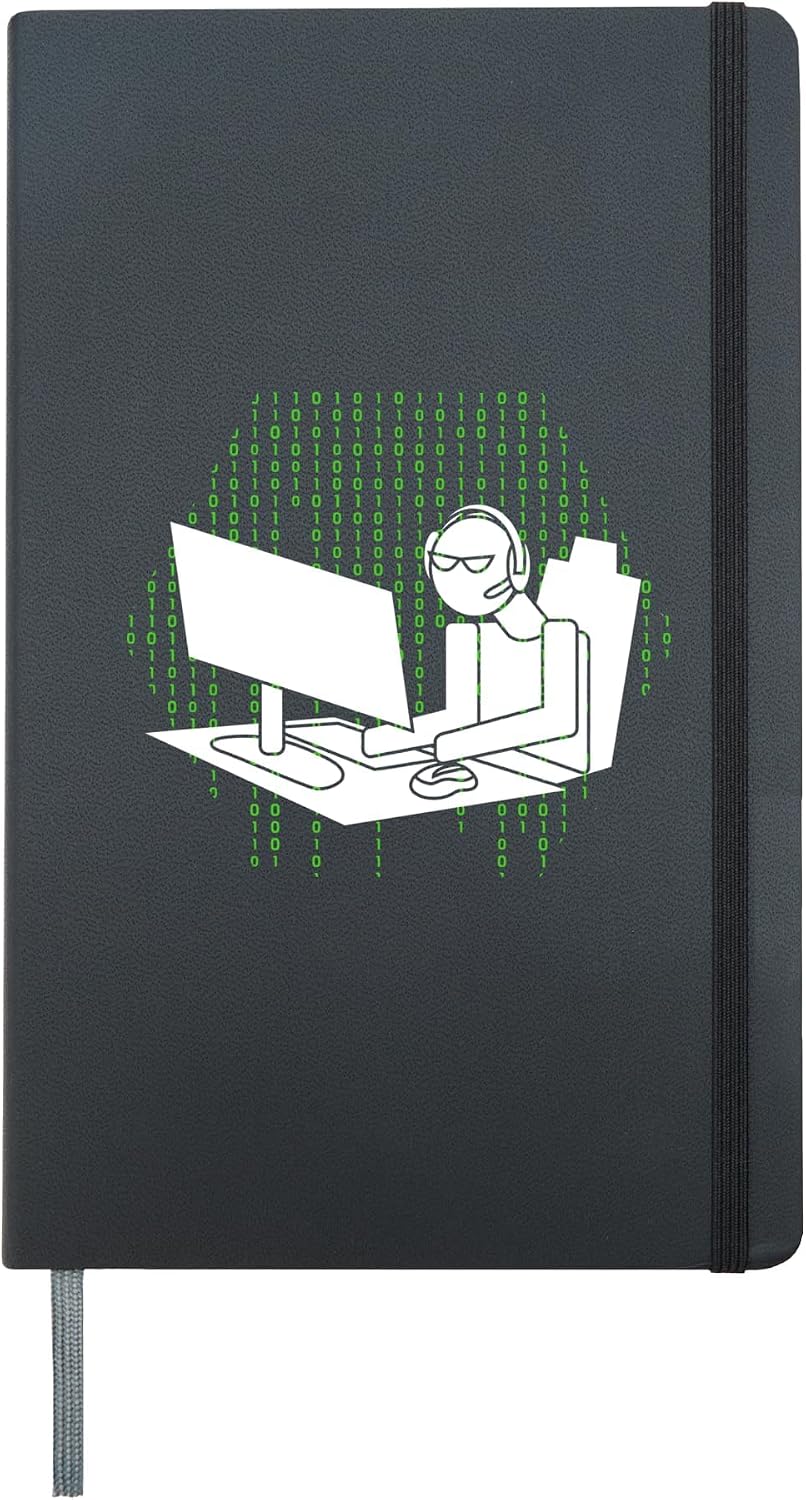 Computer Gamer Gift Men Women Kids WASD Keyboard PC Gaming Hardcover Journal, Black