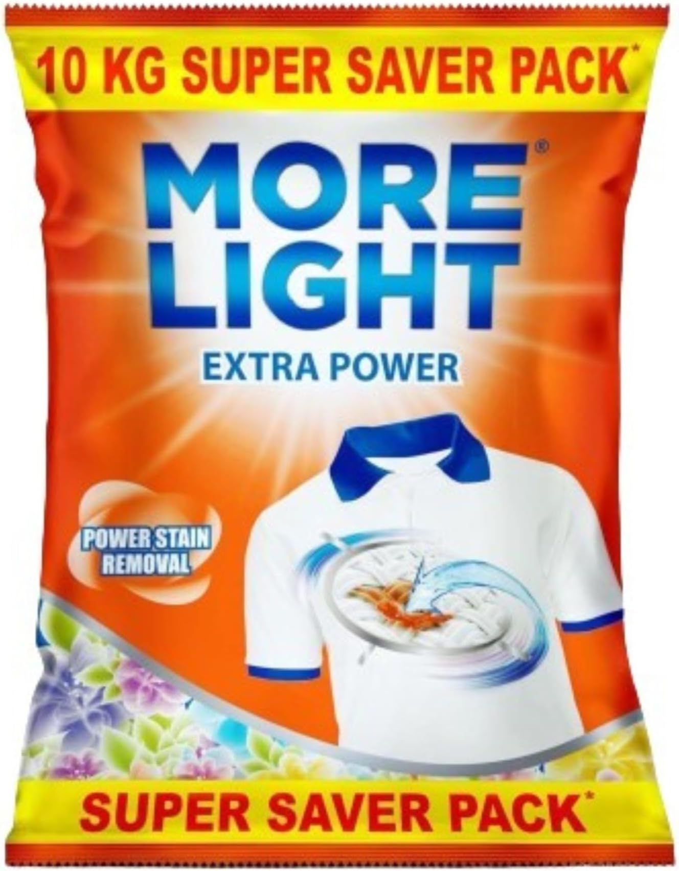Extra Power Detergent Powder 10kg with Enzymatic Action Removes Tough Stain | Laundry Detergent Powder with Refreshing Fragrance for Tough Stain