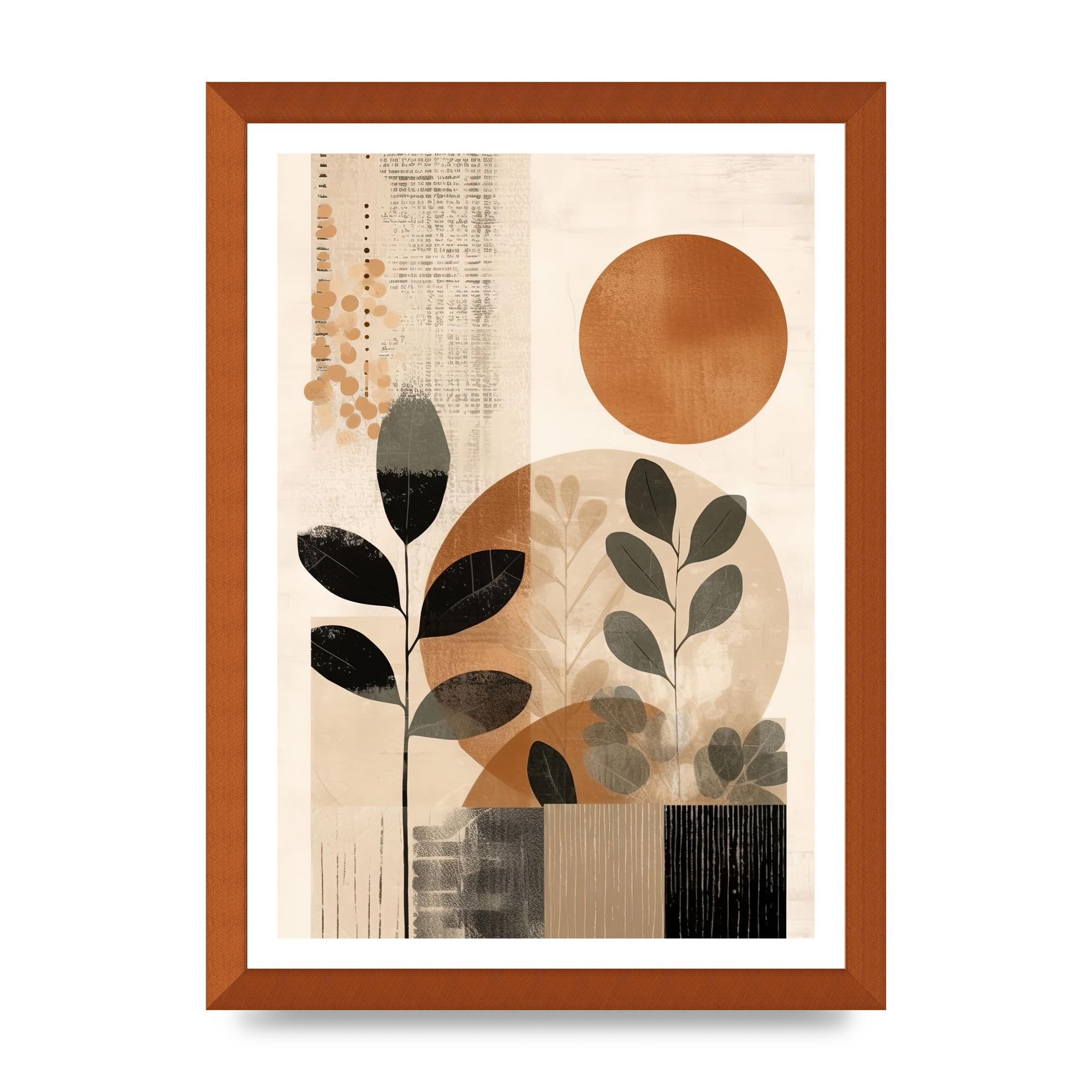 Lithobee - Abstract botanical art Home Wall Art Prints in Sizes A2, A3 & A4 Framed in a Stylish Quality Coloured Frame or Unframed - A3 Bronze Abraded Frame