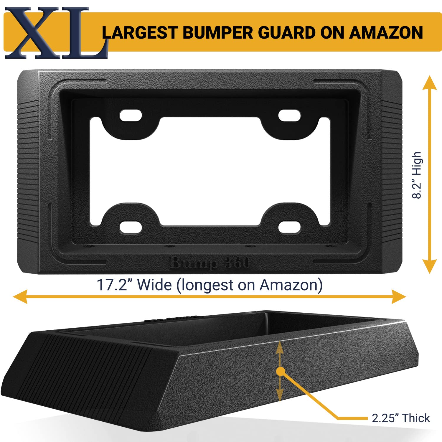 Front License Plate Bumper Guard BumpXL Protector â€“ XL Bump Protection for Cars, SUVâ€™s