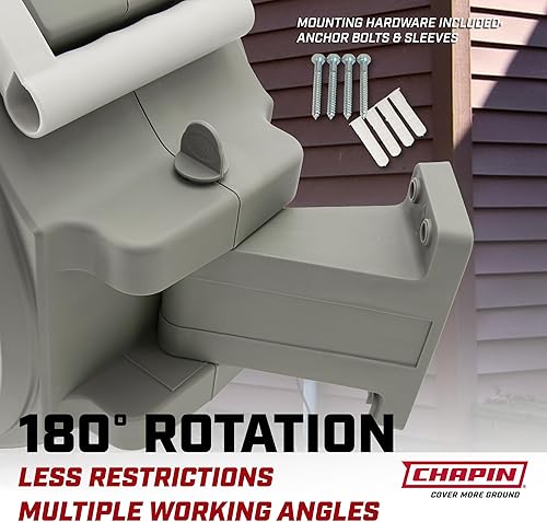 Miniatura 3 de Chapin 5997 - Carrete de manguera de jardín, retráctil de 65 pies, funda resistente para montaje en pared, montaje en marco giratorio de 180,