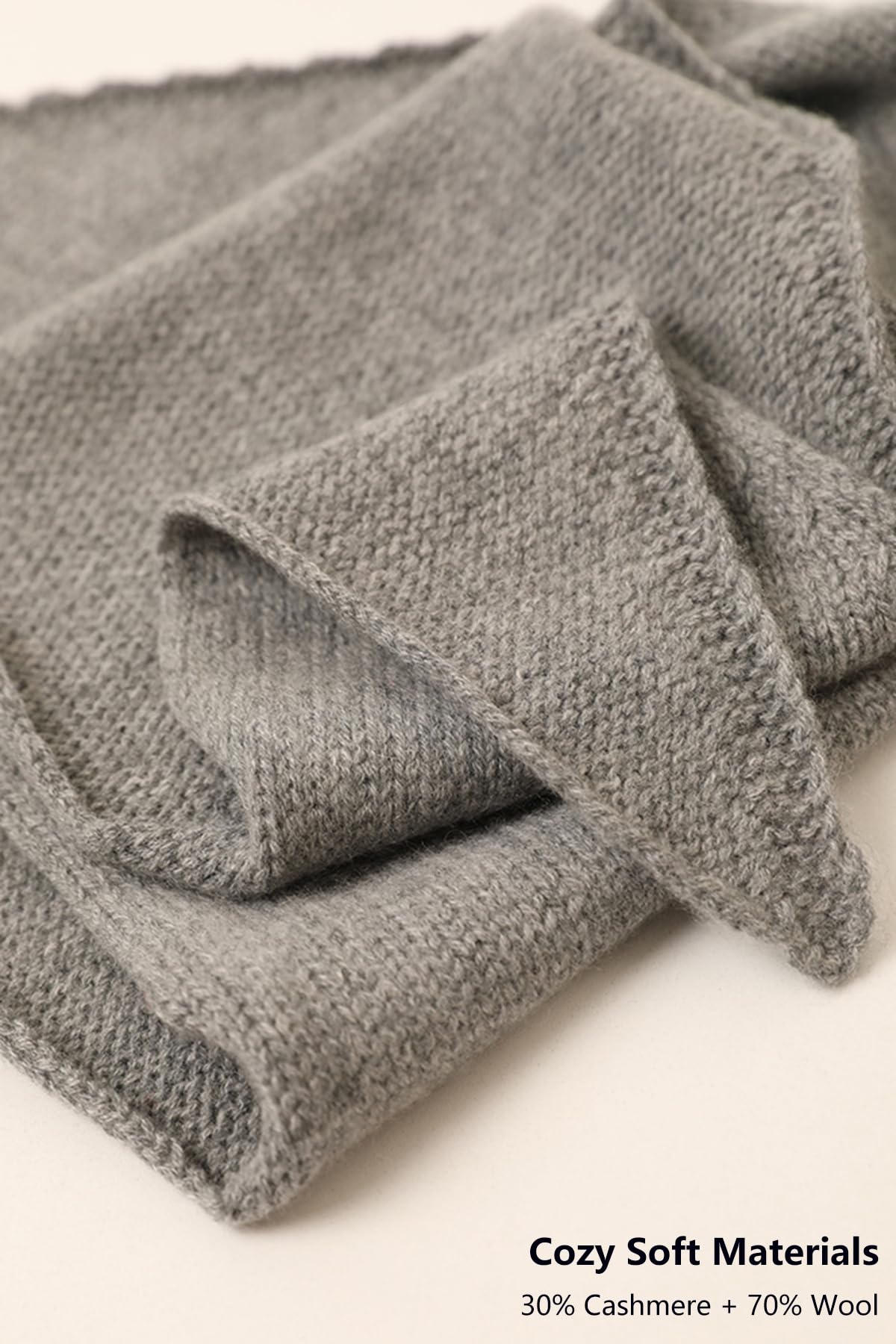 YUONNY Mujer Bufanda Triangular Suave, Triángulo Chales de Punto Pequeño Versátil y Cálido para Otoño Invierno, Color Sólido Mantón, Moda Calentador de Cuello de Punto, 30% Cachemira y 70% Lana