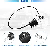 Vista 6 de uxcell Cable de liberación de capó para Dodge D150 D250 W150 W250 Ramcharger 1990-1993 para Dodge W100 1984-1989 No.55024942 Cable de control