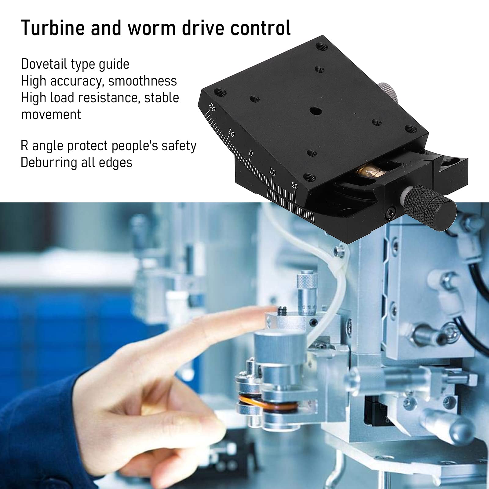 Zooke Precise Manual Goniometer Stage, Linear Stage, Optical Positioning Sliding Table ±10° Tilt Platform Indexing Table Angle Adjustment Dovetail Platform HXV A60 60 60mm