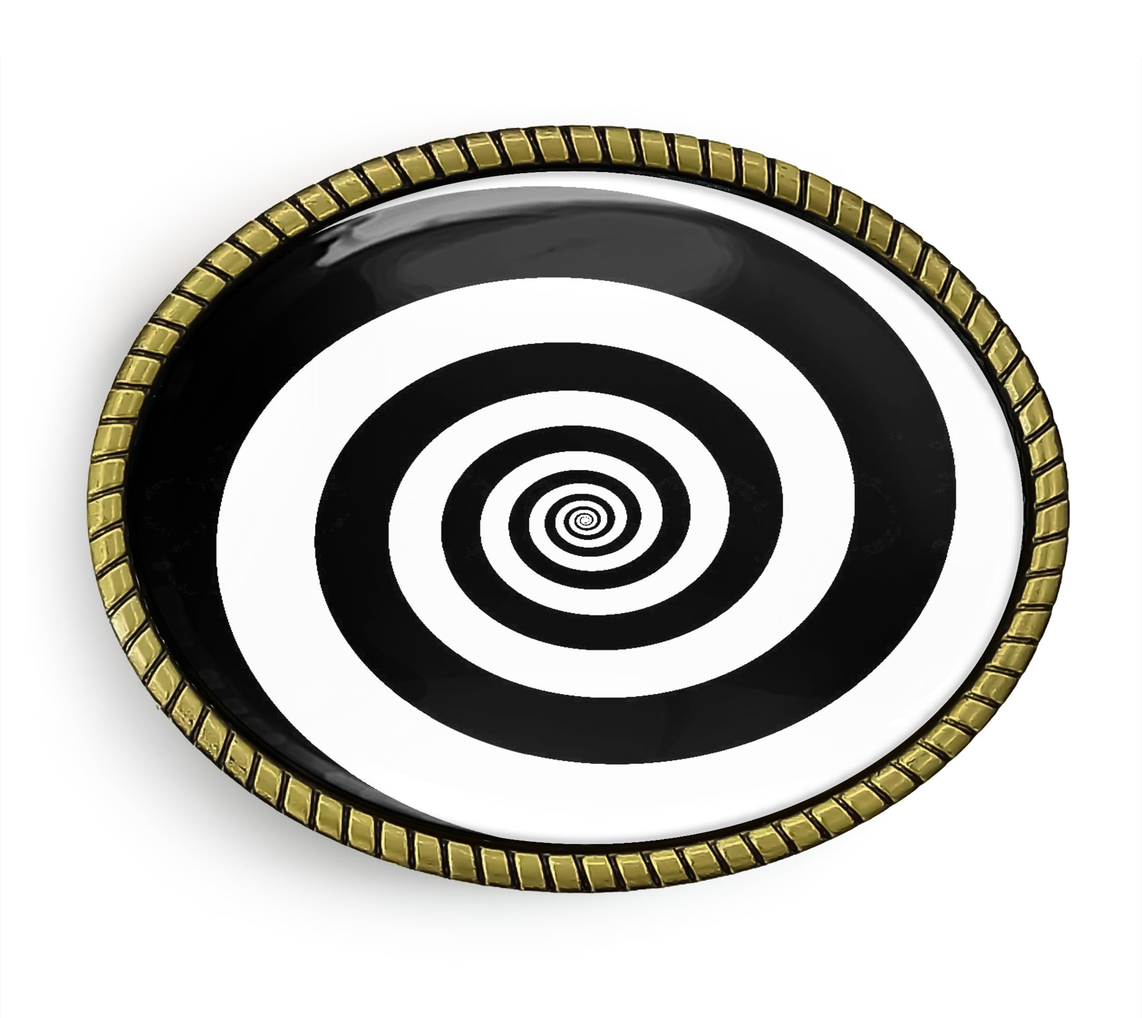 Hypnotic Spiral Belt Buckle - Retro Twilight Sci-fi Handmade Brass Buckle
