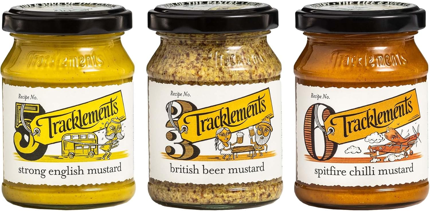 Mustard Bundle with Tracklements Strong English Mustard 140g, British