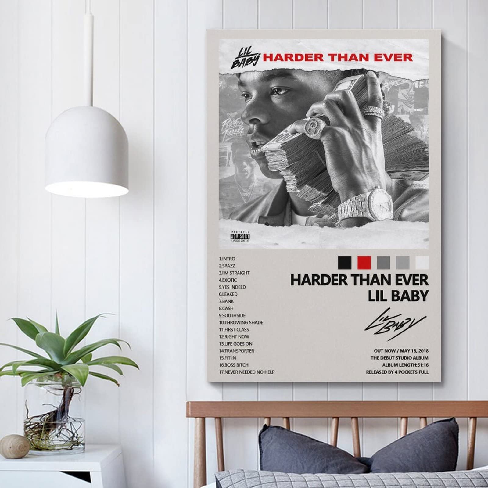 Amazon.com: Lil Baby Harder Than Ever Album Poster for Bedroom