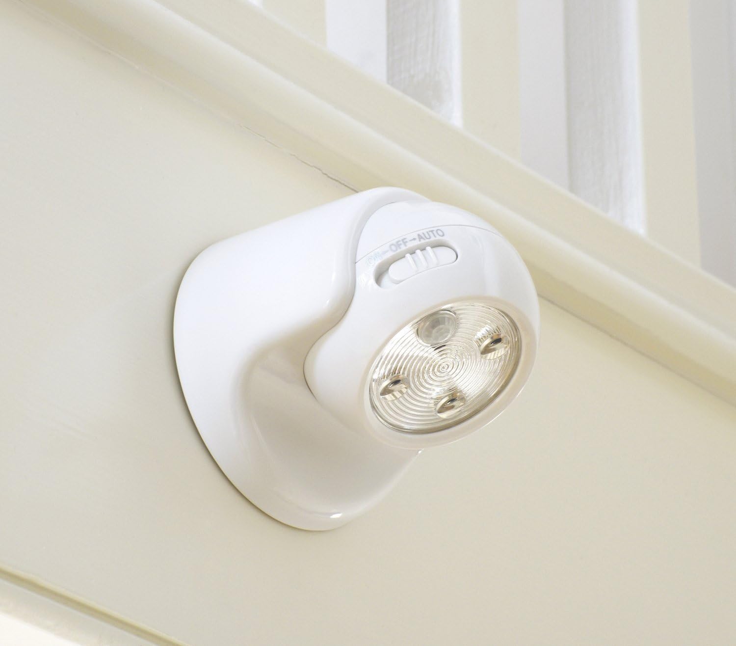 Auraglow Battery Operated Motion Activated PIR Sensor Removable Cordless LED Security Light - Batteries Included (White)