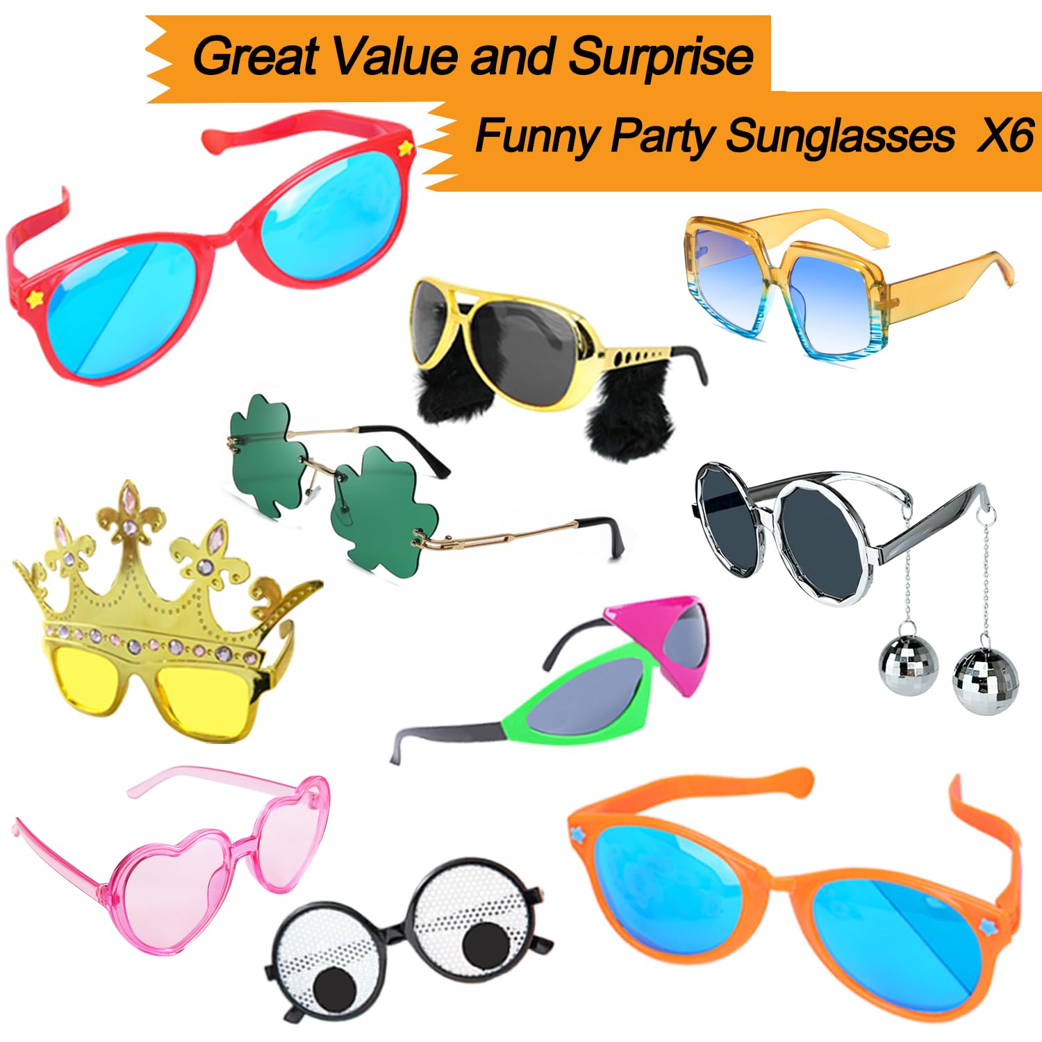 Juego de 126 accesorios divertidos para fotomatón, sombreros y gafas para todas las ocasiones, bodas, cumpleaños, graduación, Año Nuevo, accesorios de fiesta