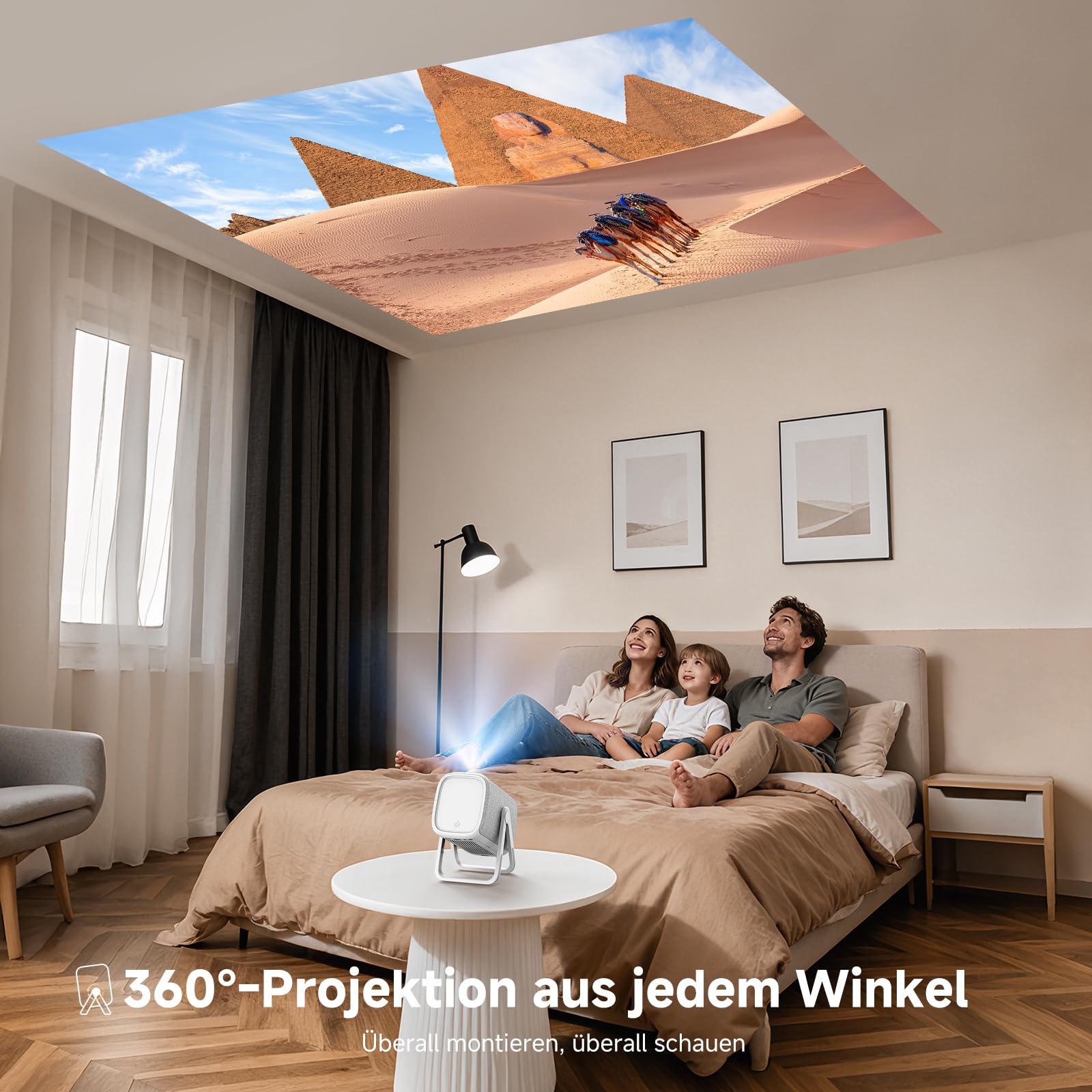 Beamer 4K mit Netflix, iSinbox 1200ANSI 4K Heimkino & Outdoor kurzdistanz Beamer, Smart projektor mit Dolby Audio, Autofokus & Trapezkorrektur, WiFi 6＆ Bluetooth 5.4, HDR10+, Dual-Mode Standfuß