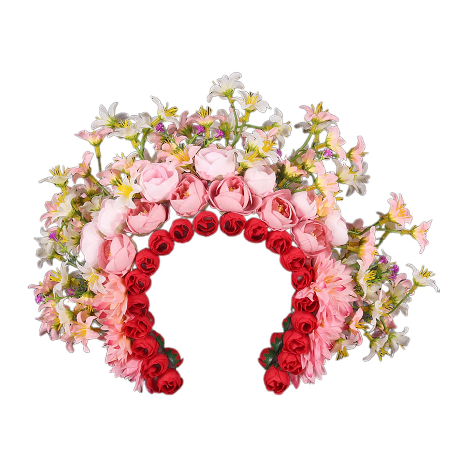 Fascia per capelli etnica con fiori alla moda ghirlanda floreale alla moda decorazione per capelli floreale accessorio per capelli per feste