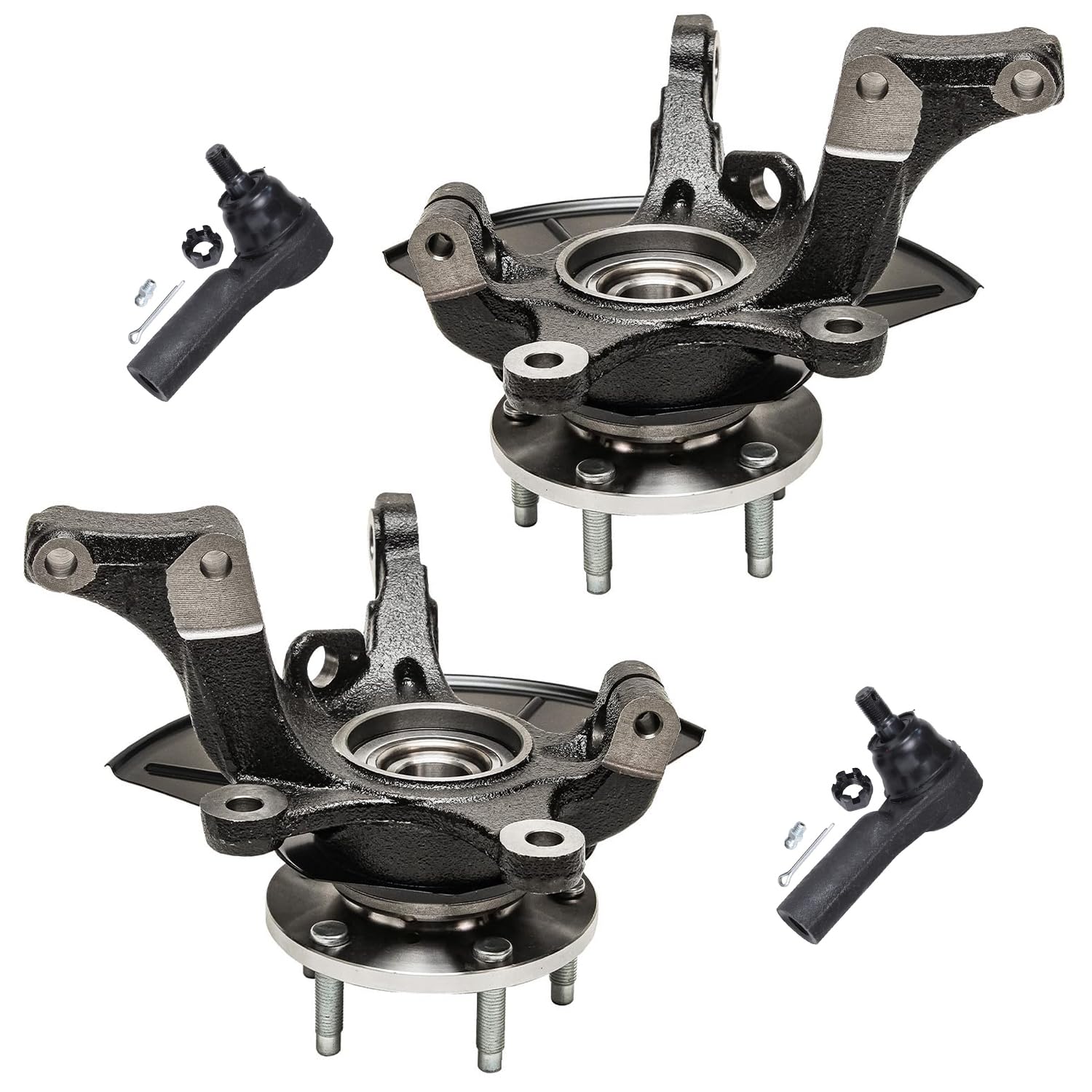 Detroit Axle - Front Steering Knuckles Wheel Bearing Hubs Kit for Ford