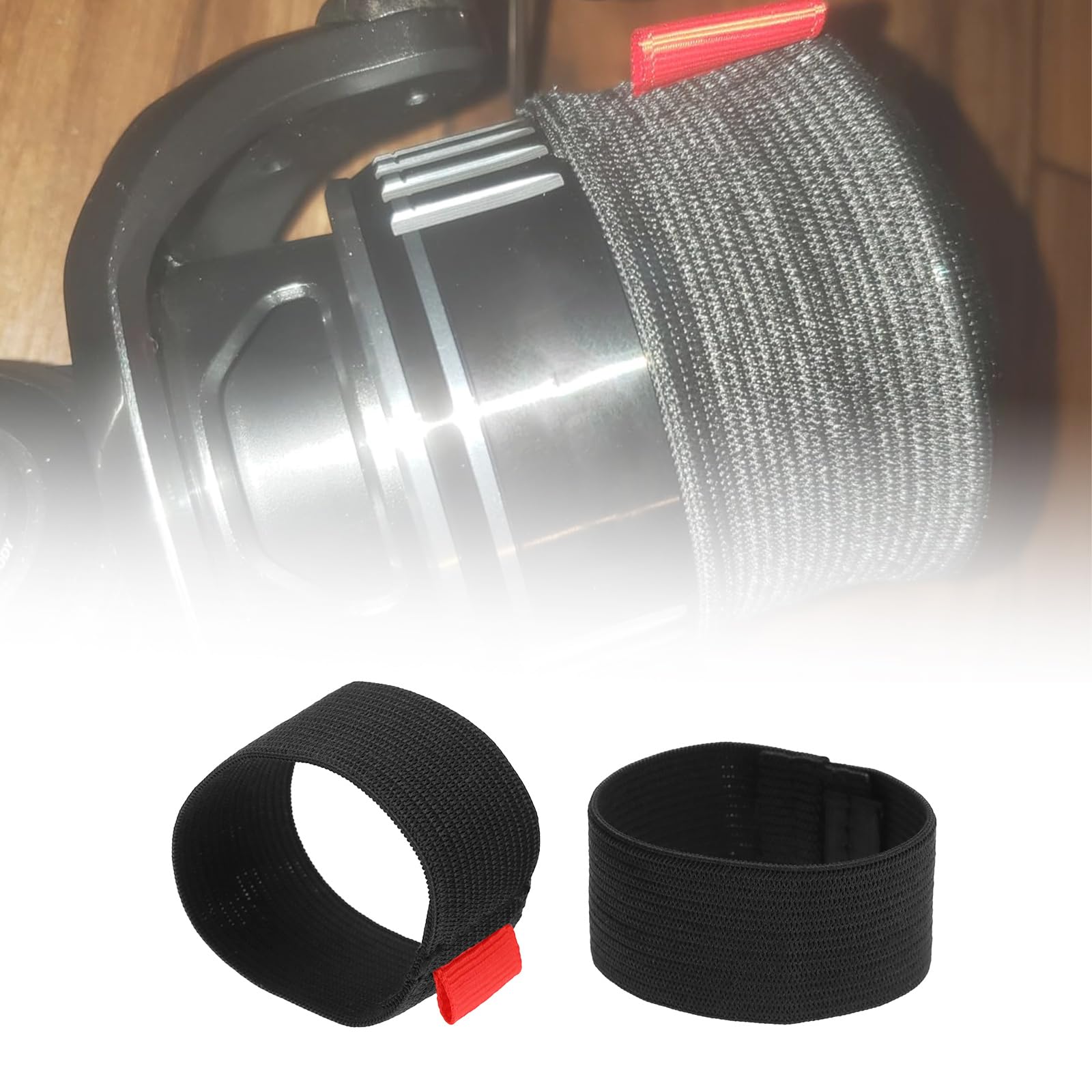 ECSiNG 4-Pack Fishing Reel Protective Straps Elastic Fishing Reel Straps with Reels Anti-wear Fishing Gear Protective Accessories Size L - Image 3