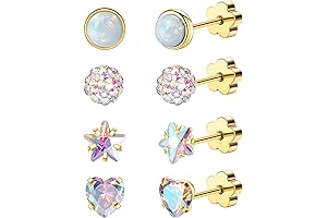 Enticera Non-Tarnish Earring Studs for Sensitive Skin