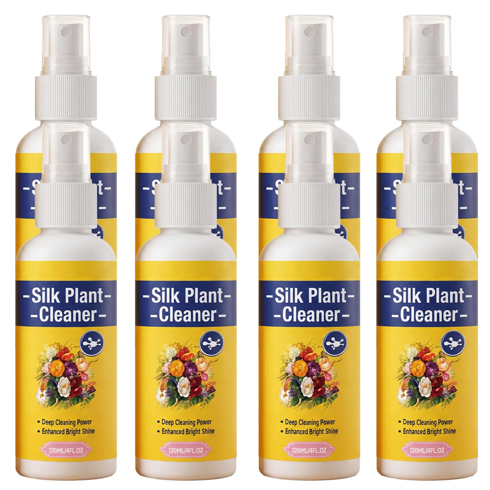 Künstliche Pflanze Blume Reiniger, Seide Blume Reiniger Spray kein wischen, Blatt Glanz Spray für Zimmerpflanzen, geeignet für künstliche Pflanzen und Blumen 120ml (8pcs)