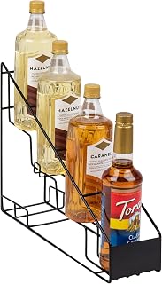 Mind Reader Coffee Syrup Station, Coffee Bar Accessories, Kitchen Countertop Organizer, Metal, 4.25"L x 17.25"W x 13"H, Black