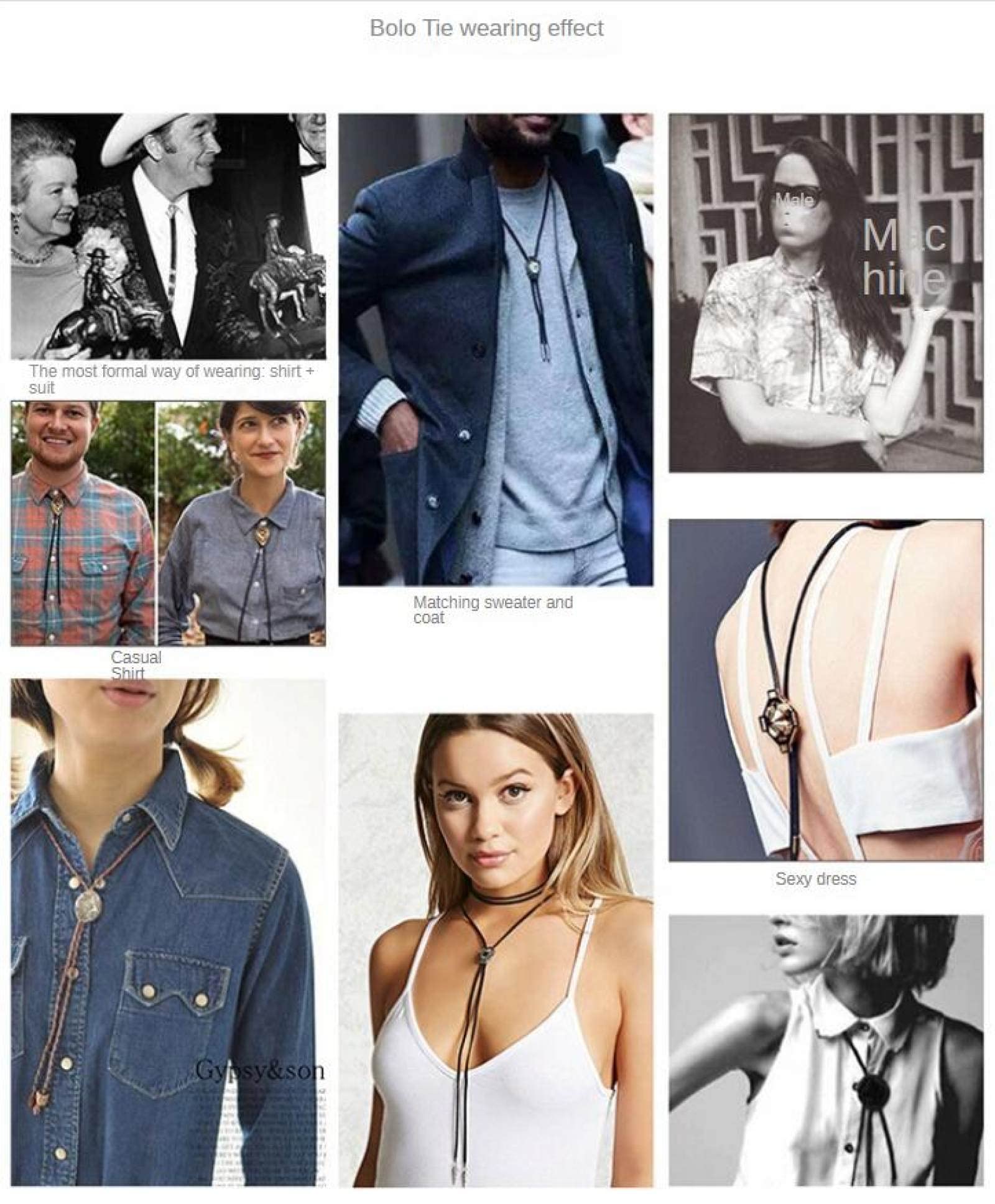 Cravatta Bolo Personalizzata Con Pietra Preziosa Madreperla - Cravatta Nuziale Personalizzata - Cravatta Bolo Da Uomo In Oro Argento Rame Con Pietra Bianca - Italia - Foto 2