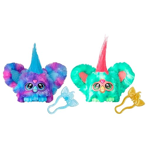 Furby Furblets 2-Pack, Mini Friends Luv-Lee & Mello-Nee, 45+ Sounds Each, Music & Furbish Phrases, Electronic Plush Toys, Red/Green & Purple/Blue, Back to School Gifts, Ages 6+ (Amazon Exclusive) - Luv-lee & Mello-nee