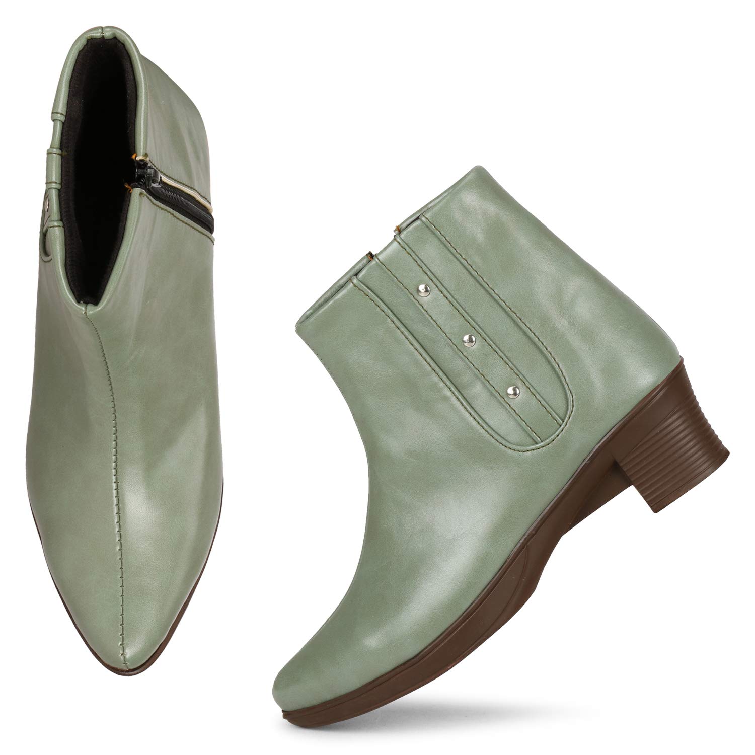 FURIOZZ Womens Zipper Boots zip01-olive-41 (B084D2V6MF) Amazon Price History, Amazon Price Tracker