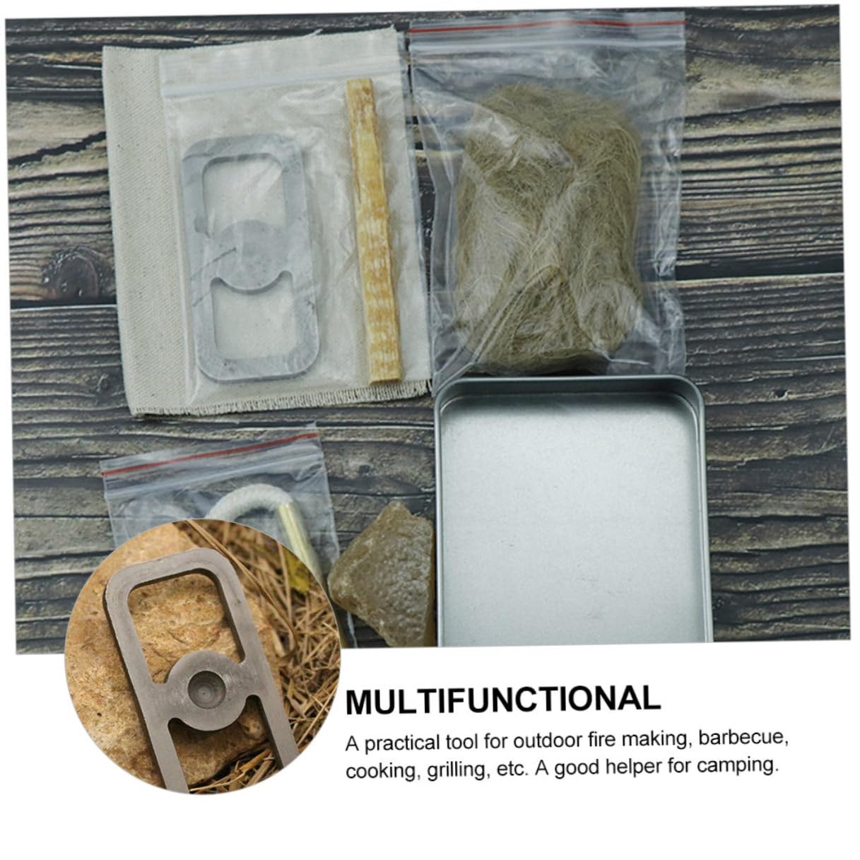 Cuerda de Algodón y Metal Kit de Fuego para Camping y Parrilla