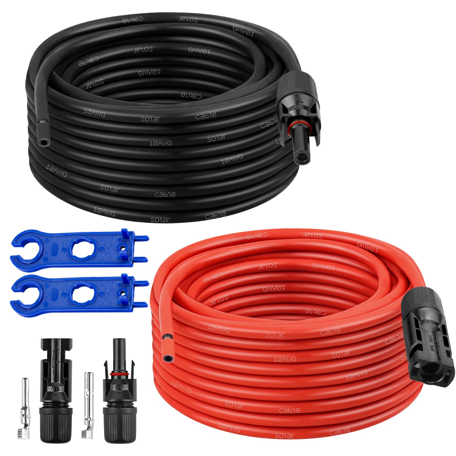 Cavo per pannello solare, 9 m, 10 AWG, con connettore extra per pannello solare