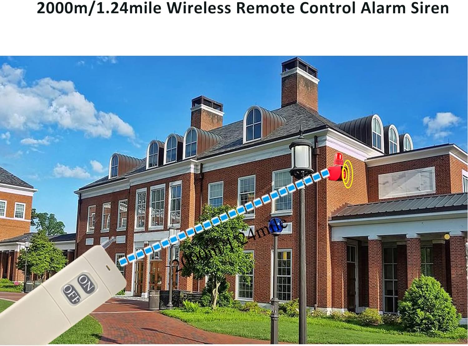 1.24mile Security Alarm Siren with Remote Control 45W 130dB Loud Horn IP65 Waterproof Industrial Siren for Fire Police Airport Warehouse Factory AC220V