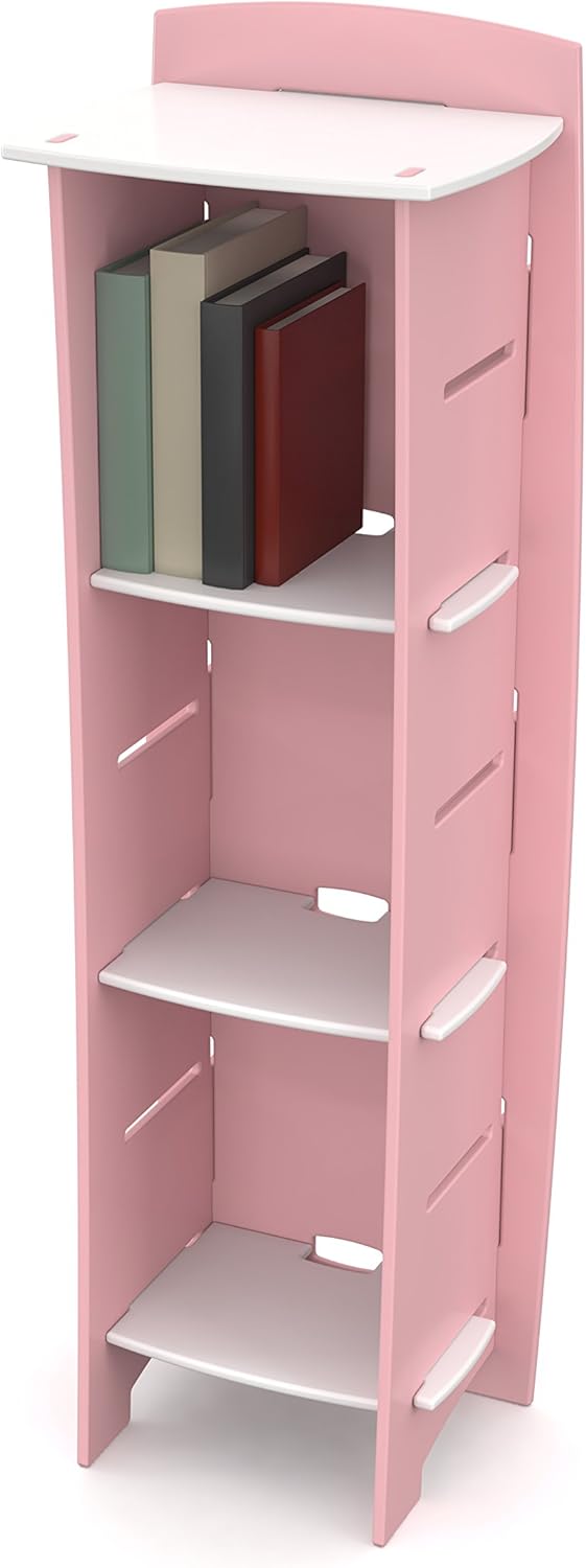 Legaré Furniture Children's Furniture 3-Tier Shelf Bookcase, Storage Organizer with Adjustable Shelves for Kids Bedroom, Red and Black