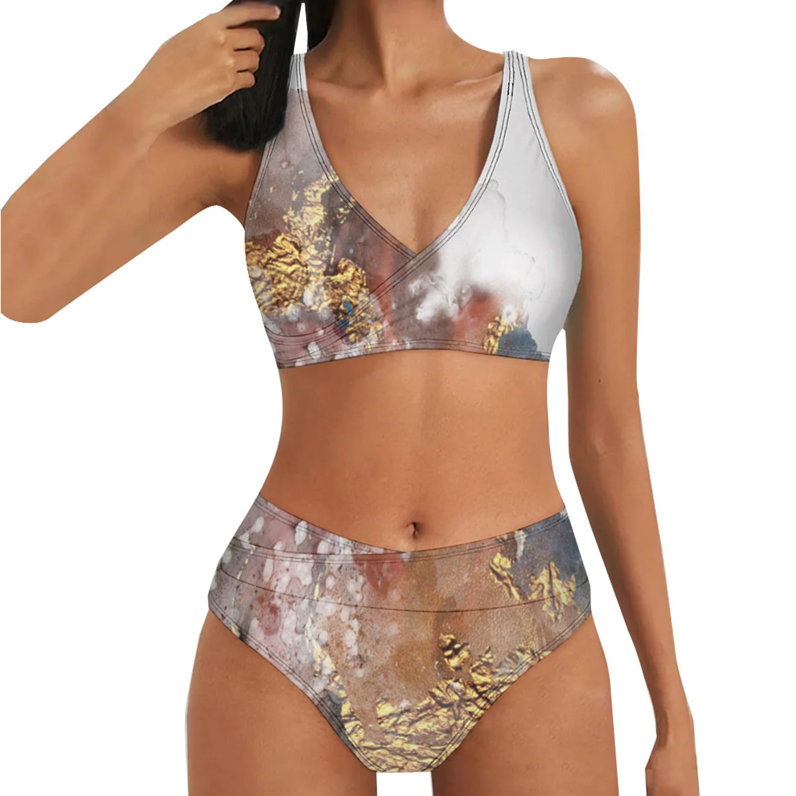 Genérico Traje de Baño Mujer de Una Pieza Volante Cuello en V Ropa de Baño Playa Control del Vientre Monokini Bikini Sexy Bragas Bikini Menstruales Mujer