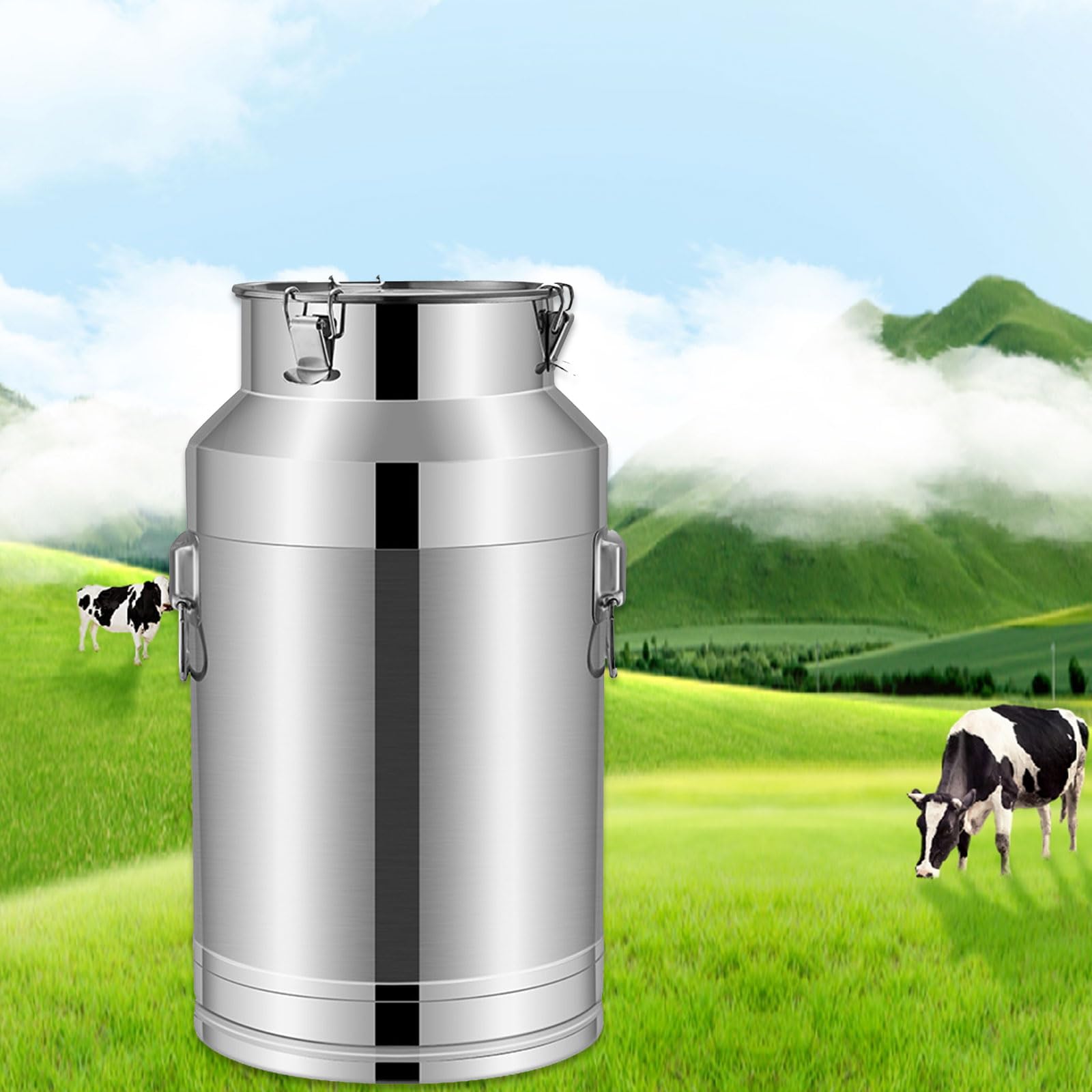 Amazon｜KELUNIS 304ステンレスミルク樽シールカバーを備える、大型