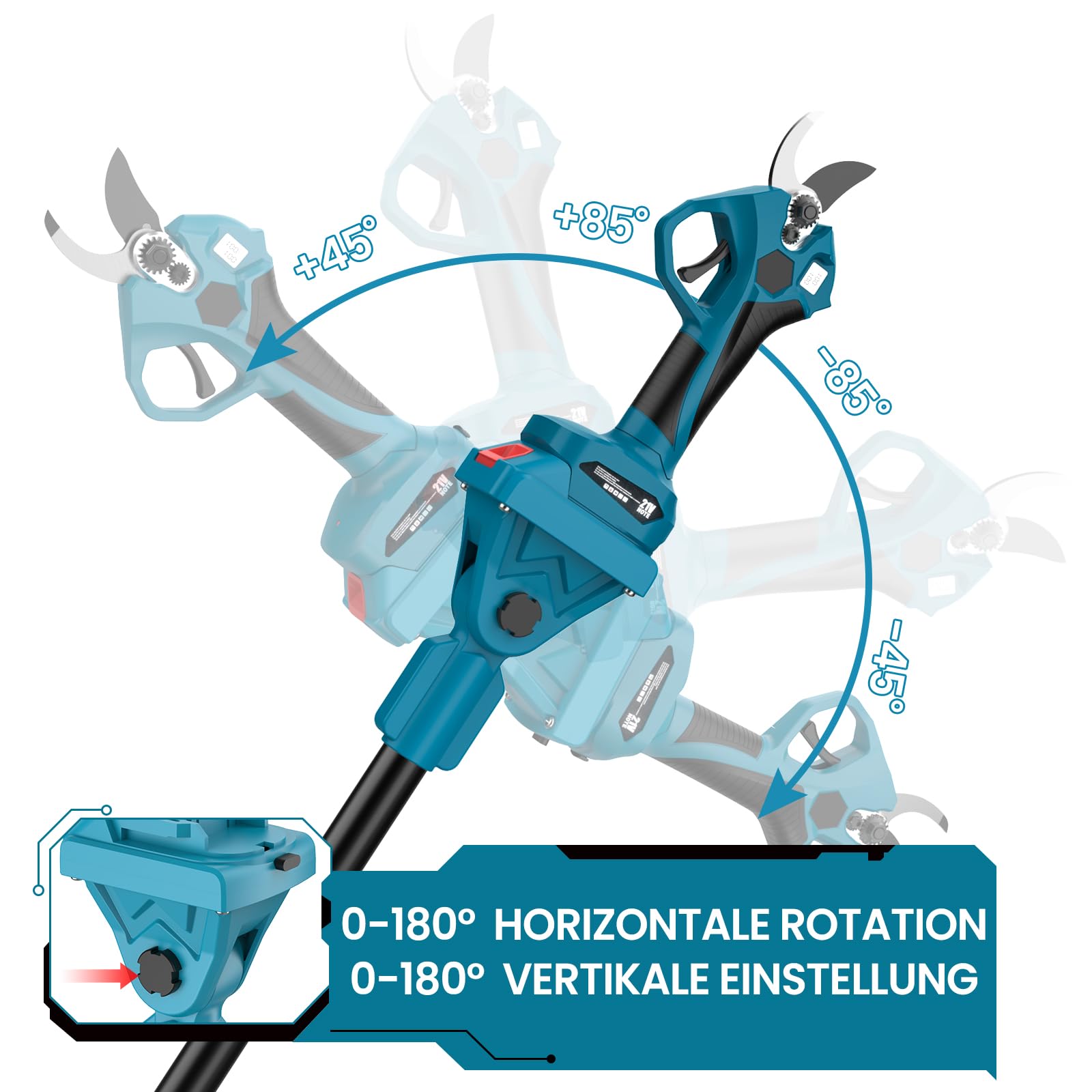 Alargador telescópico, podadora inalámbrica, multifuncional, motosierra, corte de pelo alto, varilla telescópica de aluminio, barra telescópica de 100 a 200 cm