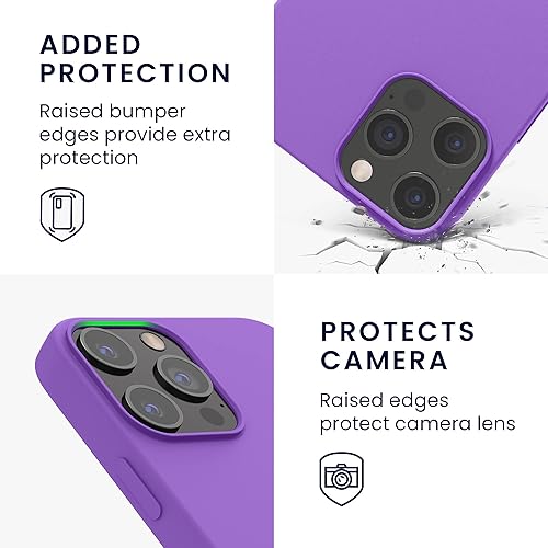Miniatura 3 de kwmobile Funda compatible con Apple iPhone 12 Pro Max, funda de silicona TPU con acabado suave, color morado orquídea
