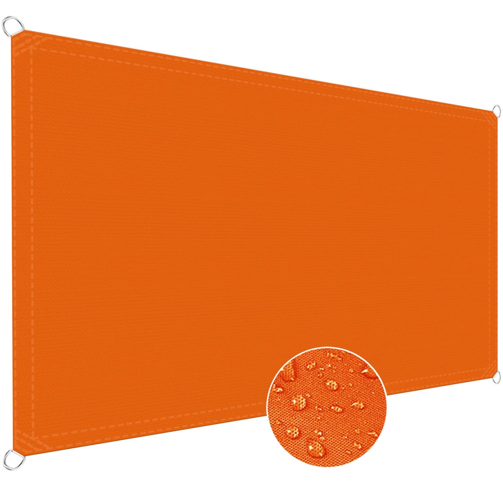 Voile d'ombrage pour piscine et patio 2.5 x 2.5 m orange avec cordons de fixation