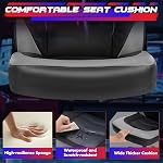Sweetcrispy Computer Gaming Desk Chair - Ergonomic PU Leather with Comfy Lumbar Support, Height Adjustable Rolling Desk with Flip-up Armrests, for Home and Office