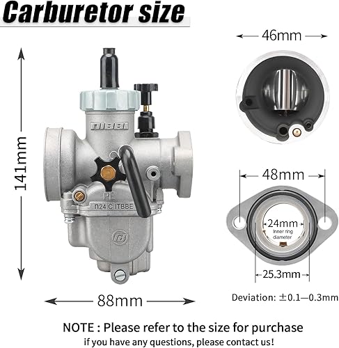 Miniatura 14 de NIBBI Carburador PE19 Kit de carburador de 0.748 in, ajuste de carburador de 100 cc, 110 cc, 125 cc, brida, motores de motocicleta para Dirt Bike