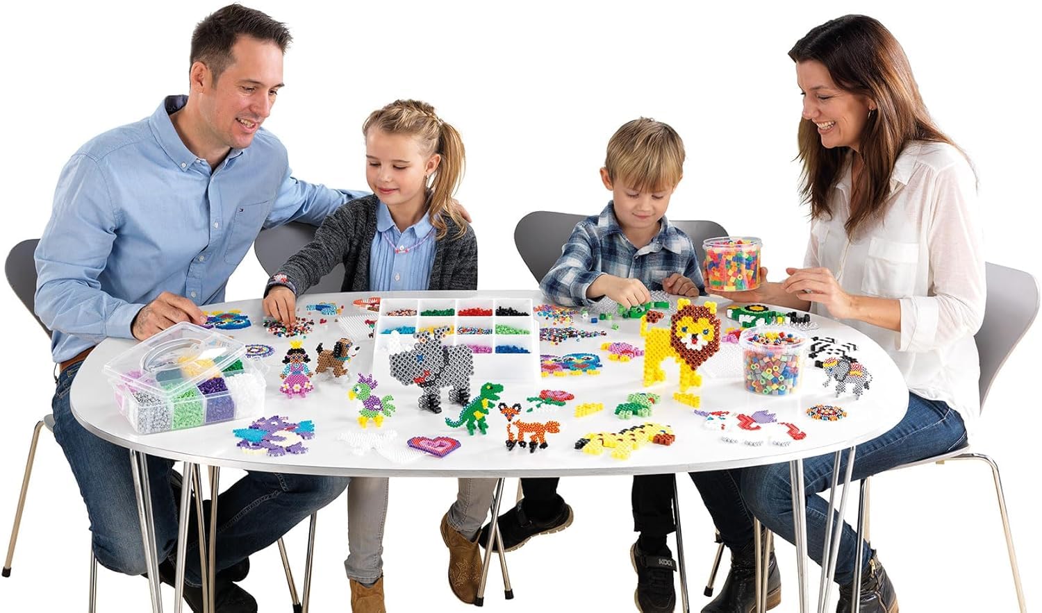 Hama Cuentas para planchar | 7 bolsas de 1000 cuentas: colores n.º 207-01, 03, 05, 09, 10, 12, 18 | Mosaik-Deko Art & Manualidades para niños creativos a partir de 5 años