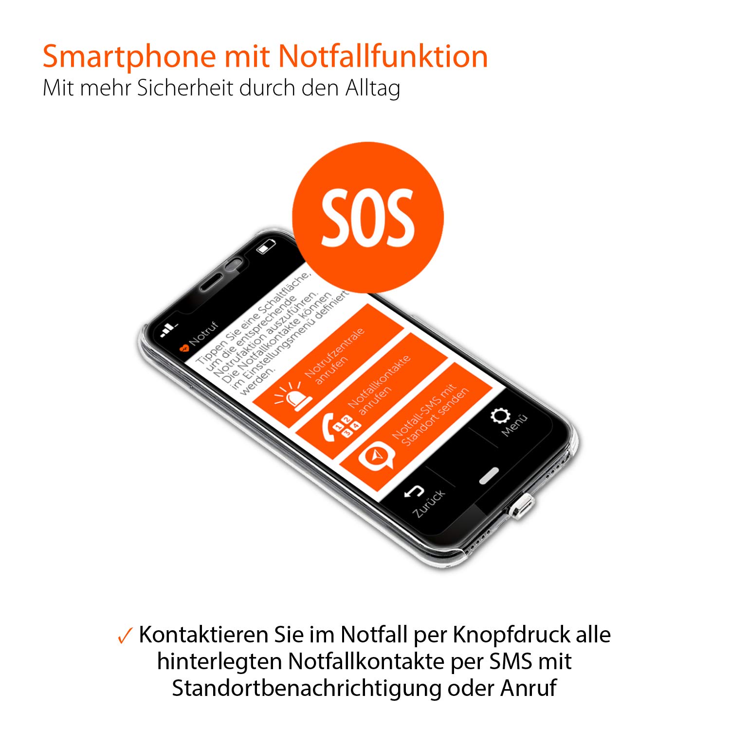 Gigaset GS195LS Smartphone für Senioren Made in Germany mit 3GB RAM ohne Vertrag – mit individuellem Startbildschirm, Notruffunktion, extra großer Ziffern- und Textanzeige, Titanium Grey