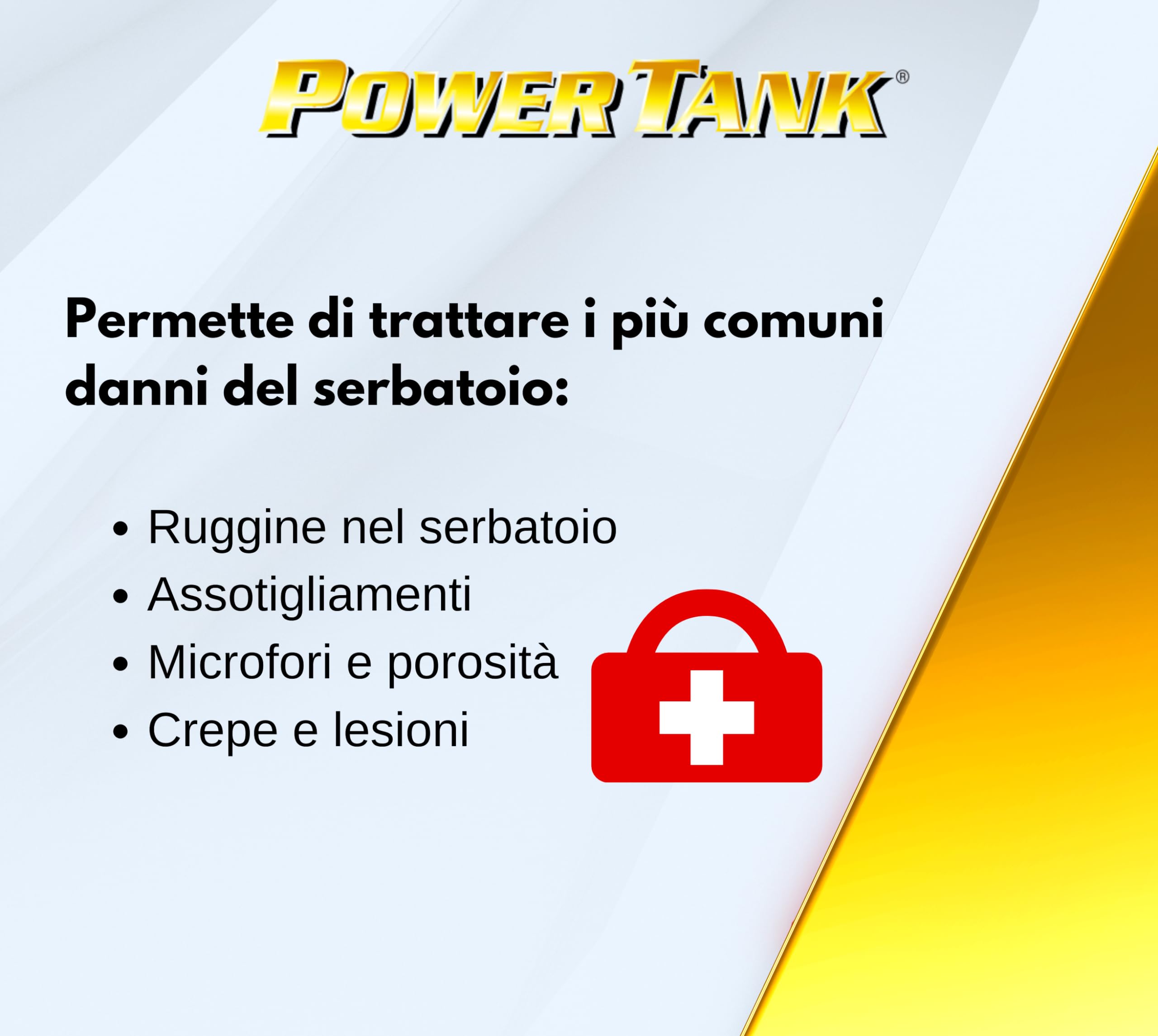 POWER TANK GUM - Trattamento Serbatoio Auto 50/55 Litri Kit Grande Big 1,3 kg per interno Serbatoi gasolio benzina Elimina la Ruggine Ripara Protegge Arrugginito da Moto Auto d'Epoca con Antiruggine