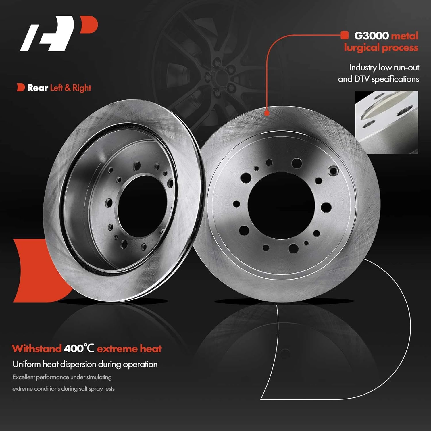 A-Premium Front & Rear Vented Disc Brake Rotors + Ceramic Pads Kit Compatible with Select Lexus and Toyota Models - LX570 2016-2020, Land Cruiser 2016-2021, Sequoia 2008-2121, Tundra 2007-2021, 12-PC