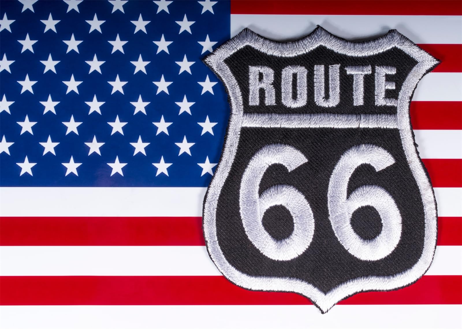 BELECO 4.6x2.5m Sfondo in tessuto Bandiera americana | Logo Route 66 su bandiera USA banner decorazione festa sfondo accessori shooting fotografico