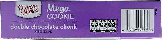 Duncan Hines Mega Cookie Double Chocolate Chunk Pan Cookie Mix, 8.4 OZ