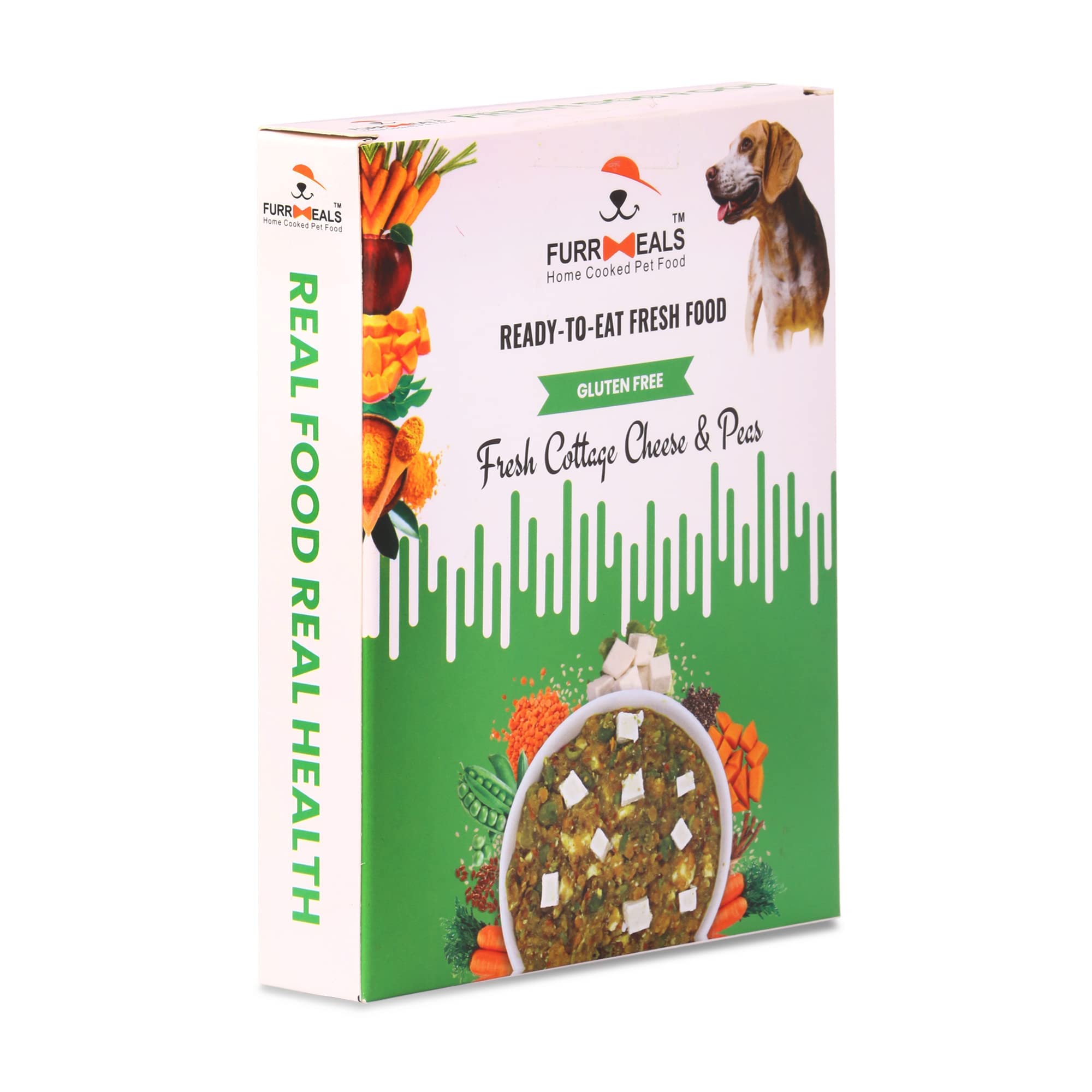 FurrMeals Wet Dog Food | Fresh Cottage Cheese and Peas | Ready-to-Eat Fresh Dog Food | All Breed | Veg Recipe | Gluten Free I Preservative Free I Single Pack (200gm)
