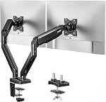 Acer Dual Monitor Arm for 17-32 Inch Screens, Adjustable Monitor Mount, Double Monitor Stand for Desk, Gas Spring for Curved Flat Screens, Tilt Swivel Rotate VESA 75/100, C-Clamp/Grommet Base, 19.8lb