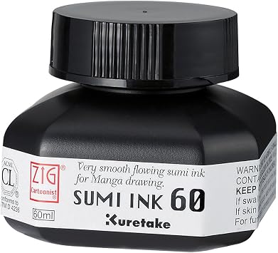 Zig Sumi Pen Ink 60ml, Black