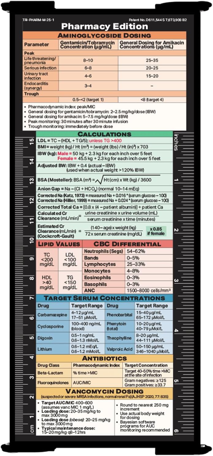Whitecoat Clipboard® Trifold- Pharmacy Edition (Black, Trifold)