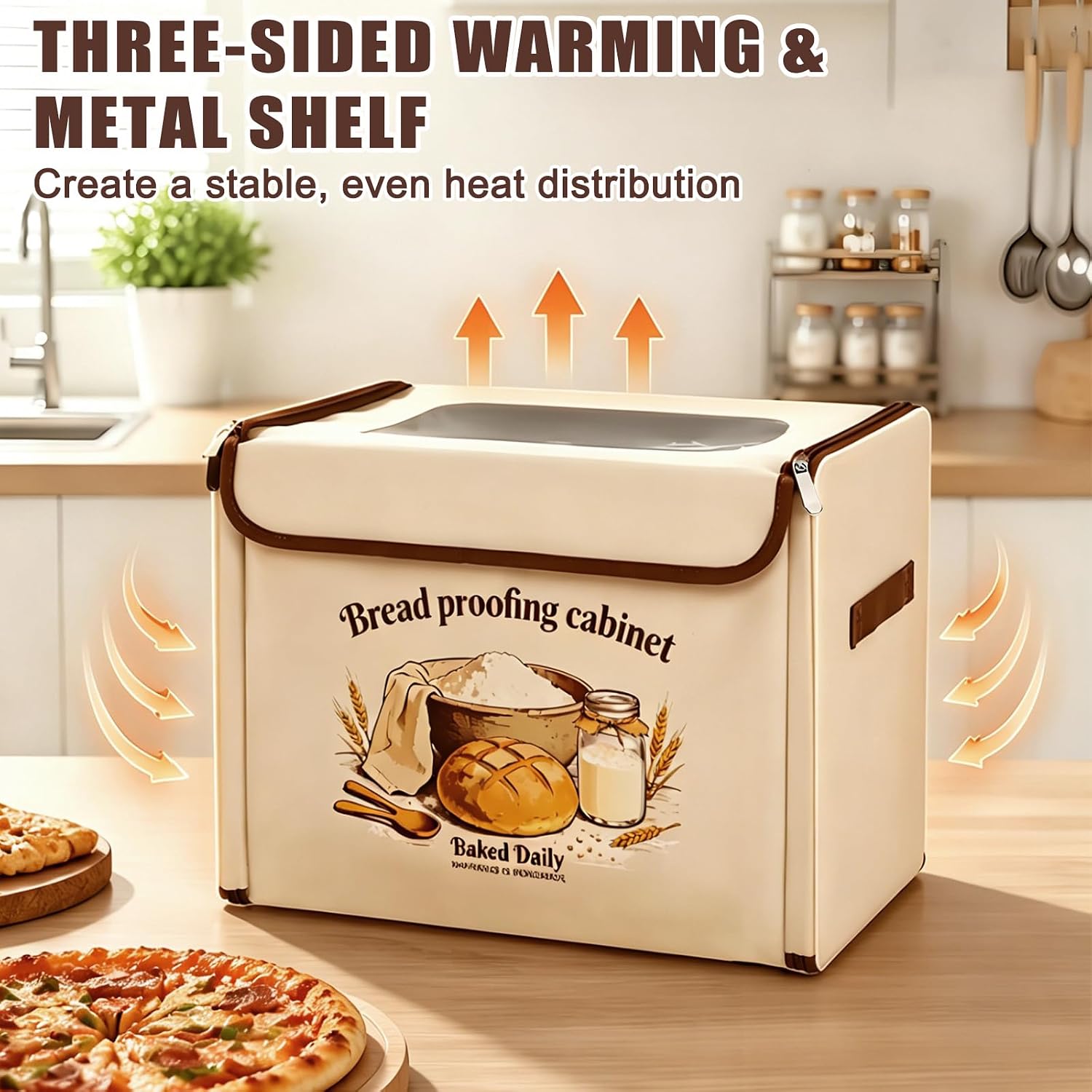 Proofing Box, Foldable Bread Proofer Warming Box with Shelf for Sourdough