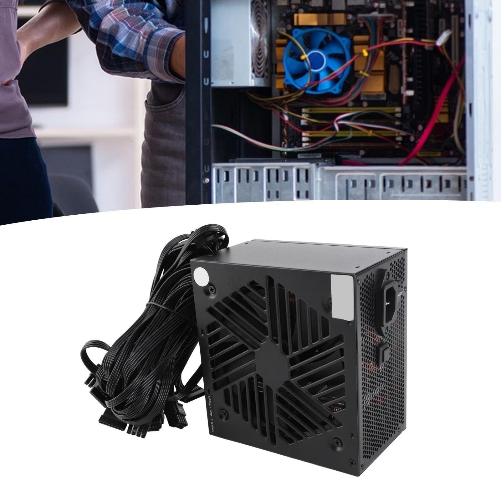 Tonysa Alimentatore da Gioco Attivo da 800 W, Supporto Piattaforma Dual Core, Ventola con Regolazione Automatica della velocità per Appassionati di PC Desktop Lega di Alluminio Materiale